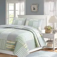 Photo of King Size Soft Reversible Patches 100% Cotton Quilt Set