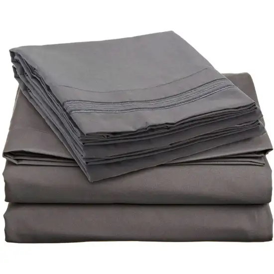 King size Microfiber Sheet Set in Charcoal Stone Gray Photo 1