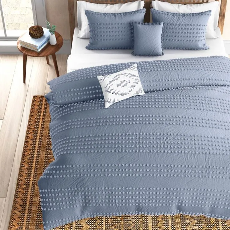 King size 5-Piece 100-Percent Cotton Clip Dot Boho Comforter Set Photo 1