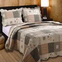 Photo of King size Southwest Floral Quilt Set with Shams 100% Cotton