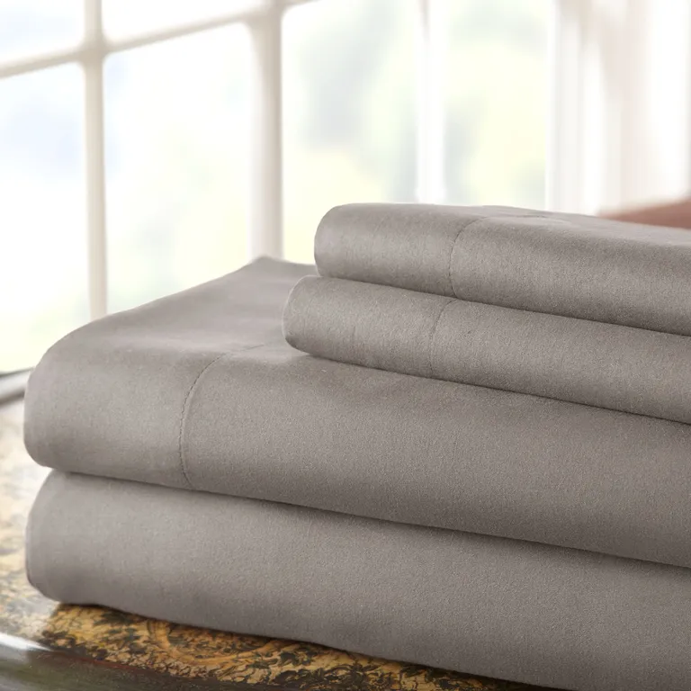 Lanester 4 Piece Deep Pocket King Size Microfiber Sheet Set The Urban Port, Gray Photo 2