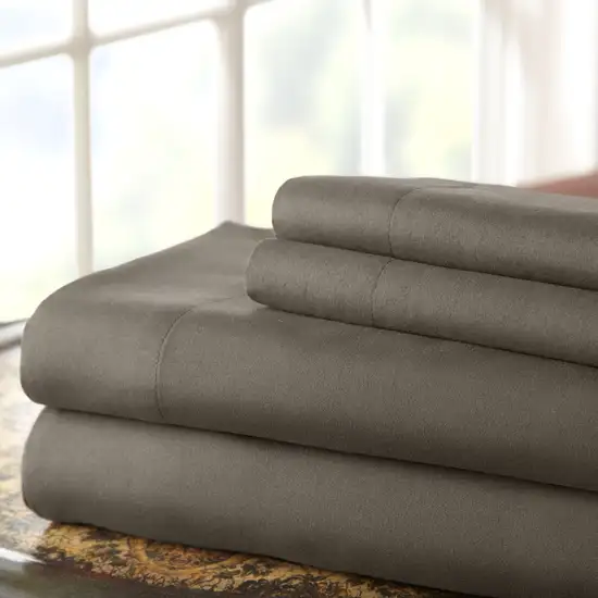 Lanester 4 Piece Deep Pocket Queen Size Microfiber Sheet Set The Urban Port, Gray Photo 2