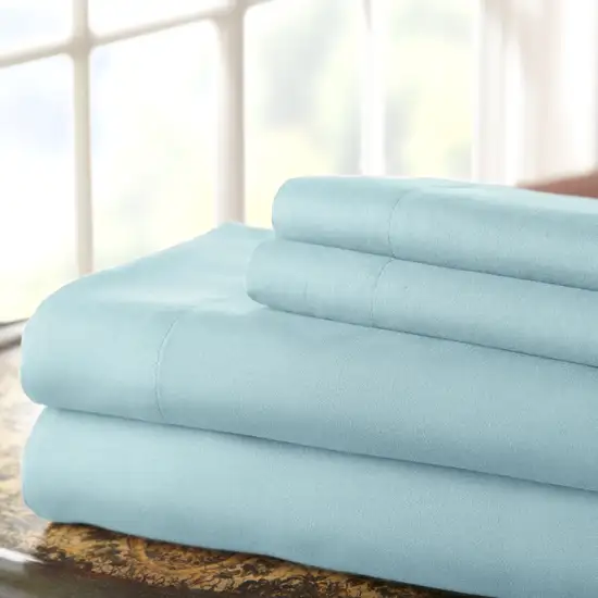 Lanester 4 Piece Deep Pocket Queen Size Sheet Set The Urban Port, Aqua Blue Photo 2