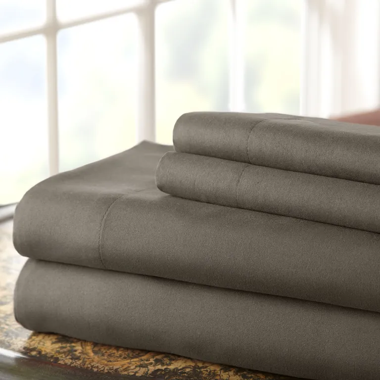 Lanester 4 Piece King Size Deep Pocket Microfiber Sheet Set The Urban Port, Gray Photo 2