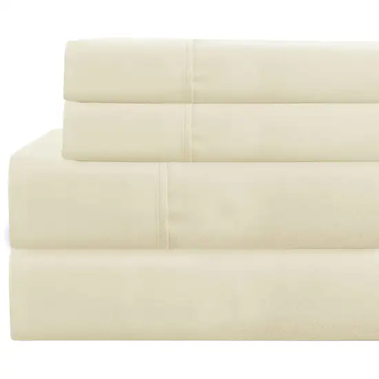 Lanester 3 Piece Polyester Twin Size Sheet Set The Urban Port, Cream Photo 1