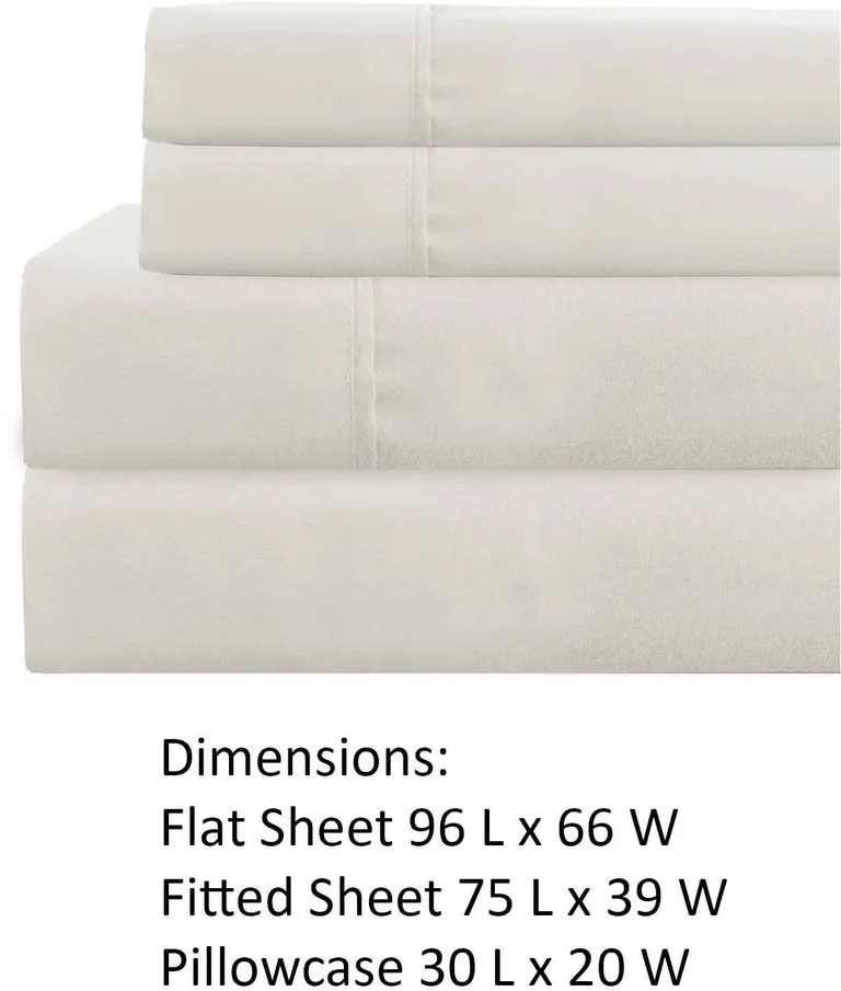 Lanester 3 Piece Polyester Twin Size Sheet Set The Urban Port, White Photo 3