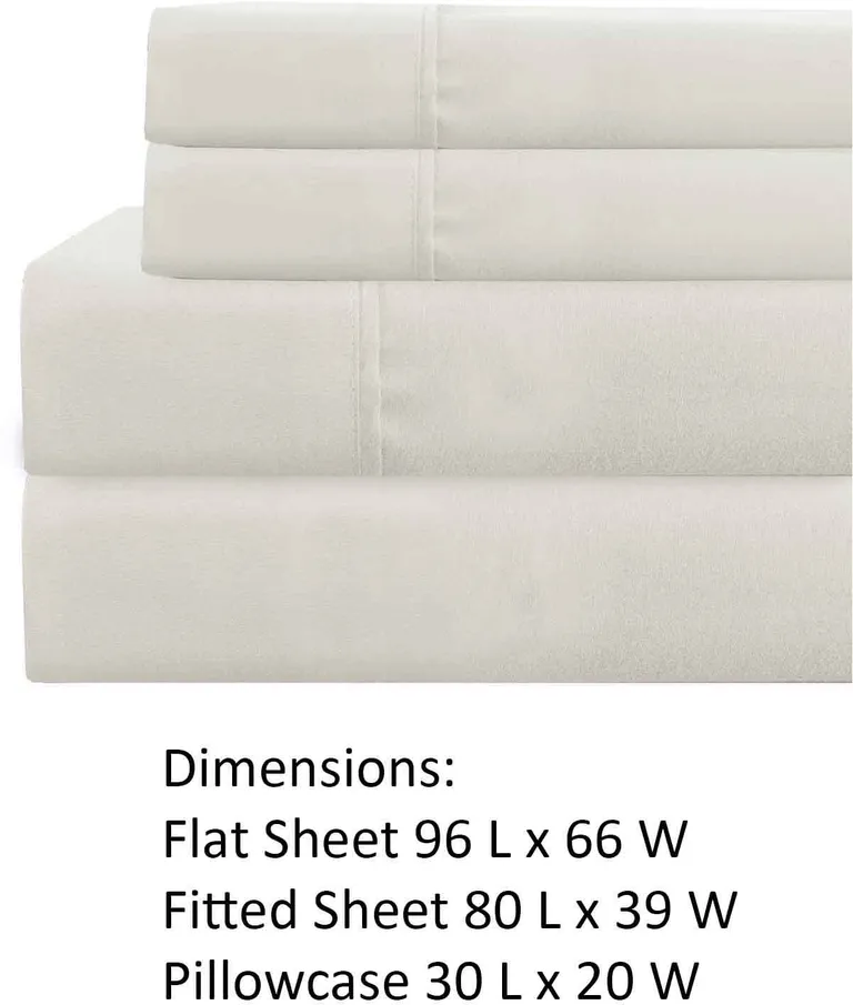 Lanester 3 Piece Polyester Twin XL Size Sheet Set The Urban Port, White Photo 3