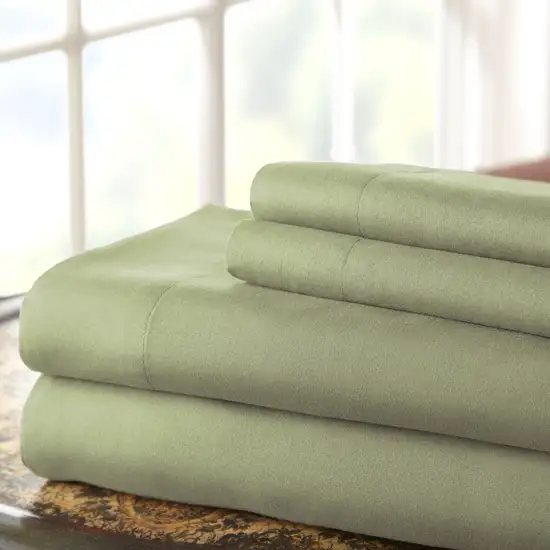 Lanester 4 Piece Queen Size Deep Pocket Sheet Set The Urban Port, Sage Green Photo 2