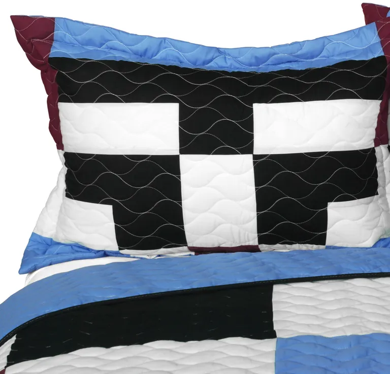 Lazy Weekend Time - 3PC Vermicelli - Quilted Patchwork Quilt Set (Full/Queen Size) Photo 2