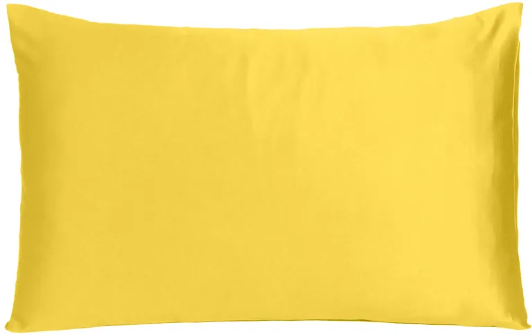 Lemon Dreamy Set Of 2 Silky Satin King Pillowcases Photo 1