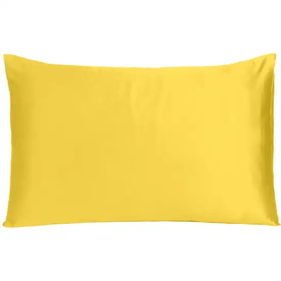 Lemon Dreamy Set Of 2 Silky Satin King Pillowcases Photo 1