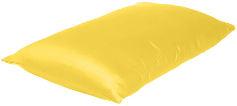 Lemon Dreamy Set Of 2 Silky Satin King Pillowcases Photo 2