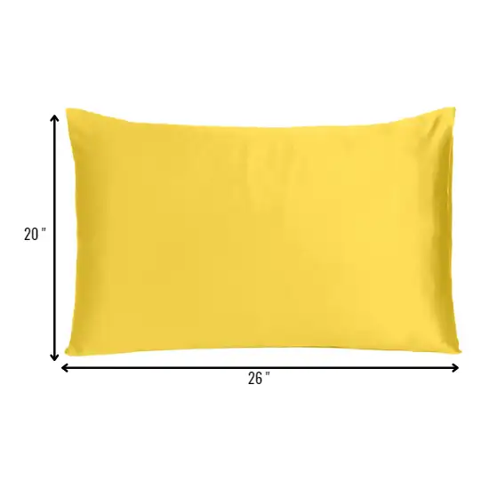 Lemon Dreamy Set Of 2 Silky Satin Standard Pillowcases Photo 8