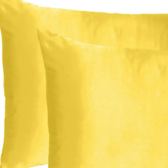 Lemon Dreamy Set Of 2 Silky Satin Standard Pillowcases Photo 6