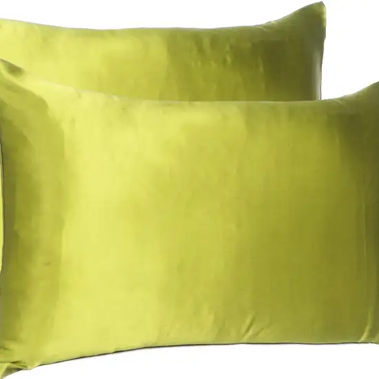 Lemongrass Dreamy Set Of 2 Silky Satin King Pillowcases Photo 7