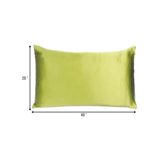 Lemongrass Dreamy Set Of 2 Silky Satin King Pillowcases Photo 8