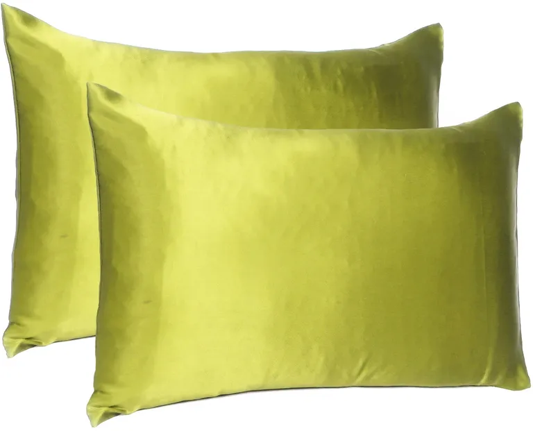 Lemongrass Dreamy Set Of 2 Silky Satin King Pillowcases Photo 4