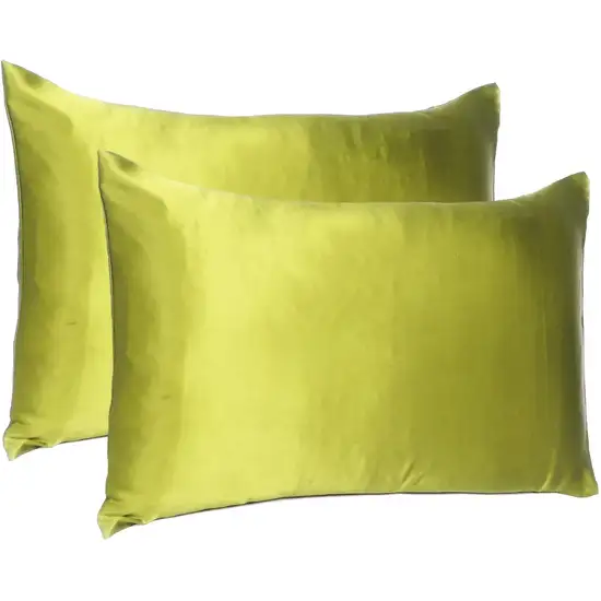 Lemongrass Dreamy Set Of 2 Silky Satin King Pillowcases Photo 4