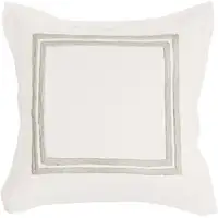 Photo of Lenz 26 Inch Cotton Euro Pillow Sham with Hand Stitched Embroidery