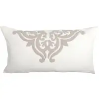 Photo of Lenz 20 X 36 Lumbar King Pillow Sham, Hand Stitched Damask Embroidery