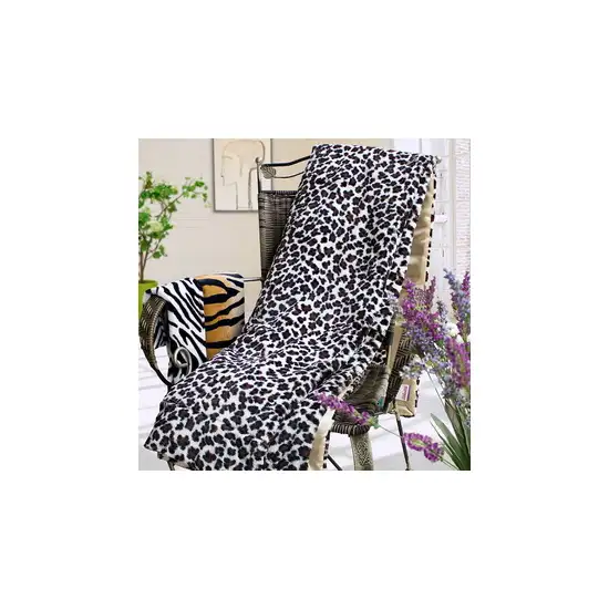Leopard Brown -  Micro Mink Fur Throw Blanket w/ 14.5 OZ filling (50 by 70 inches) Photo 2