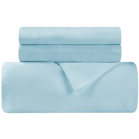 Light Blue King Cotton Blend Thread Count Washable Duvet Cover Set Photo 1