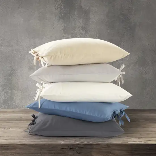 Light Gray King Linen 220 Thread Count Washable Duvet Cover Set Photo 5