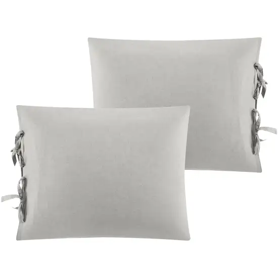 Light Gray King Linen 220 Thread Count Washable Duvet Cover Set Photo 3