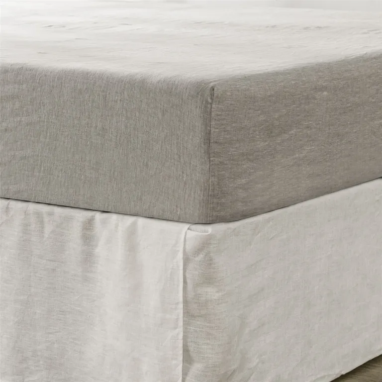 Light Gray Linen  Fitted sheet Photo 5