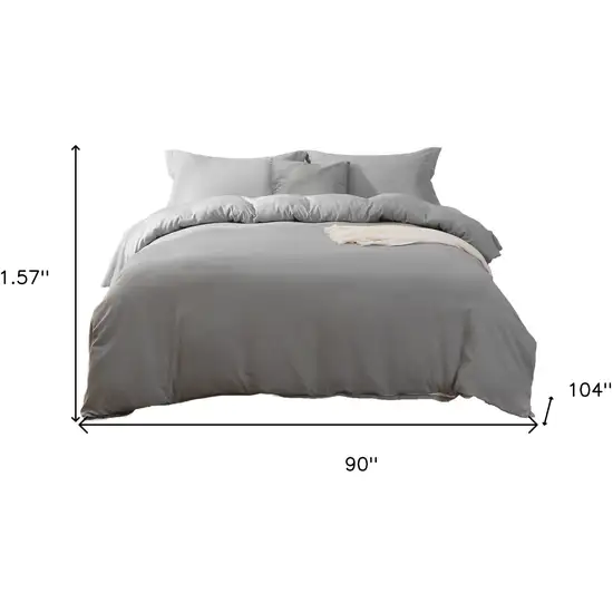 Light Gray  Microfiber 1400 Thread Count Machine Washable Duvet Cover Set Photo 5