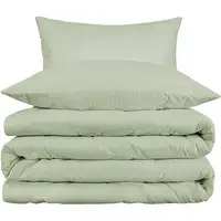 Photo of Light Green Queen Cotton Blend 1000 Thread Count Washable Duvet Cover Set
