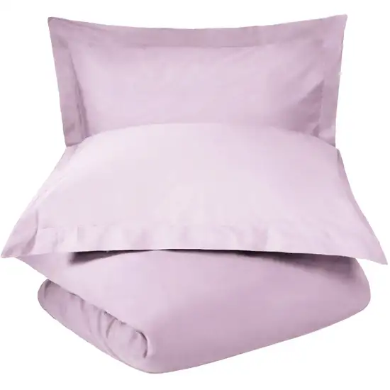 Lilac  100% Cotton 300 Thread Count Washable Duvet Cover Set Photo 1