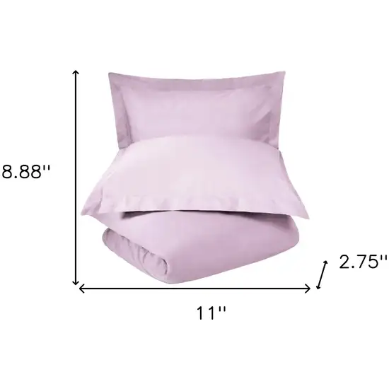 Lilac  100% Cotton 300 Thread Count Washable Duvet Cover Set Photo 6