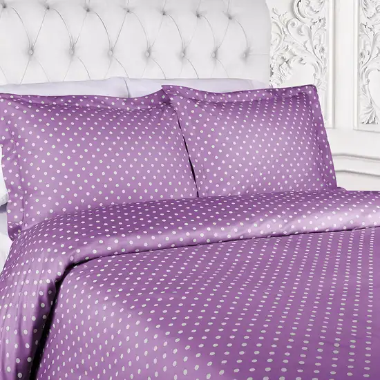 Lilac King Cotton Blend 600 Thread Count Washable Duvet Cover Set Photo 3