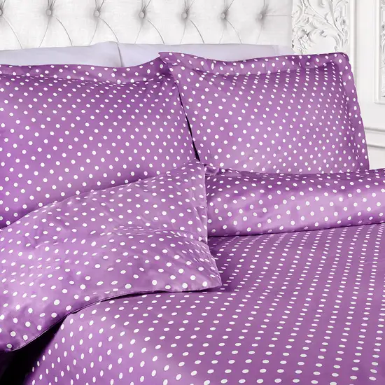 Lilac King Cotton Blend 600 Thread Count Washable Duvet Cover Set Photo 4