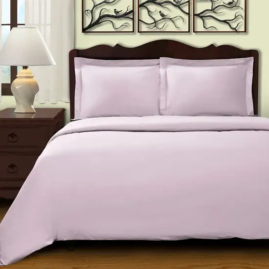 Lilac King Cotton Blend 400 Thread Count Washable Duvet Cover Set Photo 3