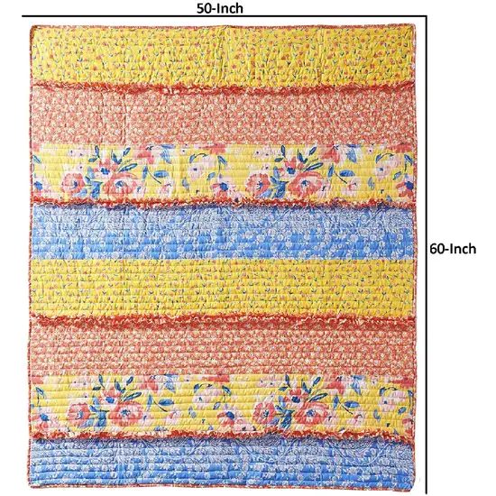Lio 60 x 50 Quilted Ruffled Throw Blanket, Polyester Fill Photo 5
