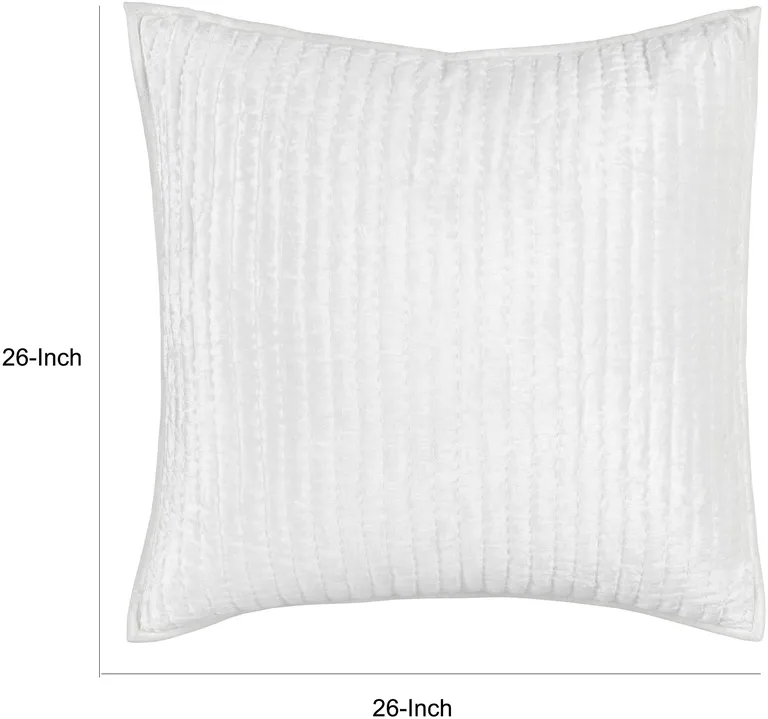 Lipa 26 Inch Square Classic Handmade Euro Pillow Sham, Rayon Velvet Photo 5