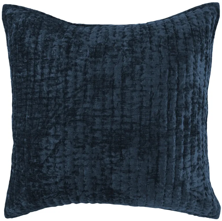 Lipa 26 Inch Square Hand Stitched Euro Pillow Sham, Rayon Velvet Photo 1