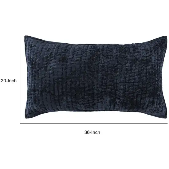 Lipa 20 x 36 Hand Stitched Lumbar King Pillow Sham, Rayon Velvet Photo 5