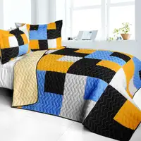 Photo of Long River - 3PC Vermicelli - Quilted Patchwork Quilt Set (Full/Queen Size)