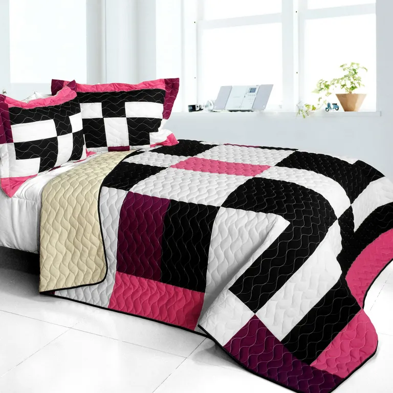 Love For A Child - 3PC Vermicelli - Quilted Patchwork Quilt Set (Full/Queen Size) Photo 1