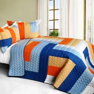 Photo of Love Parade - 3PC Vermicelli - Quilted Patchwork Quilt Set (Full/Queen Size)