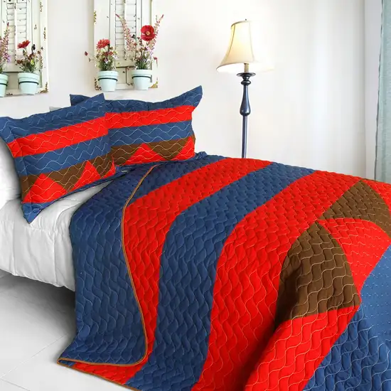 Love Westlife -  3PC Vermicelli-Quilted Patchwork Quilt Set (Full/Queen Size) Photo 1