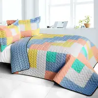 Photo of Macaron Relish - 3PC Vermicelli - Quilted Patchwork Quilt Set (Full/Queen Size)