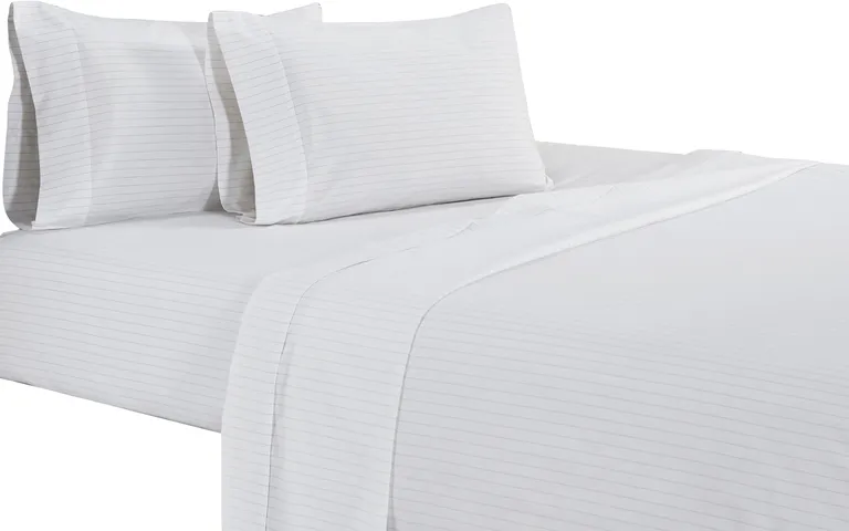 Matt 4 Piece Full Bed Sheet Set, Soft Organic Cotton, Stripes Photo 1