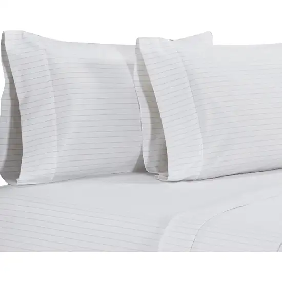 Matt 4 Piece Full Bed Sheet Set, Soft Organic Cotton, Stripes Photo 2