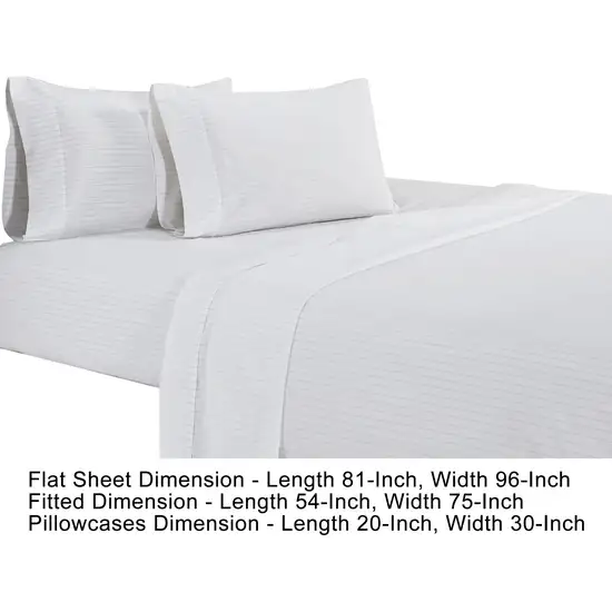 Matt 4 Piece Full Bed Sheet Set, Soft Organic Cotton, Stripes Photo 5