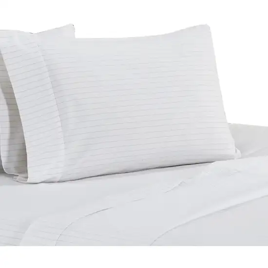 Matt 4 Piece Full Bed Sheet Set, Soft Organic Cotton, Stripes Photo 3