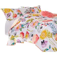 Photo of Mavi 5 Piece Reversible King Quilt Set, Spring Floral Print